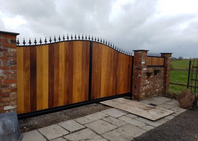 wooden electric house gates