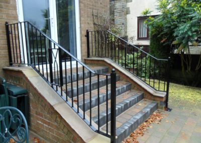 Metal handrail in Rochdale, Manchester