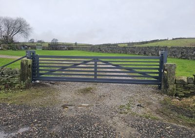 Cantilever metal farm gate in Ripponden